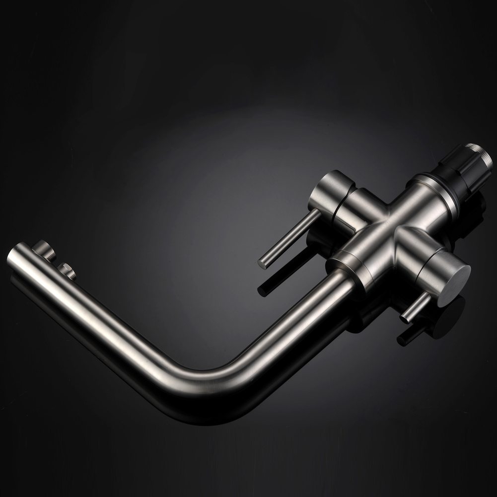 Grifo de lavabo de agua purificada de 3 v&iacute;as Grifo de acero inoxidable
