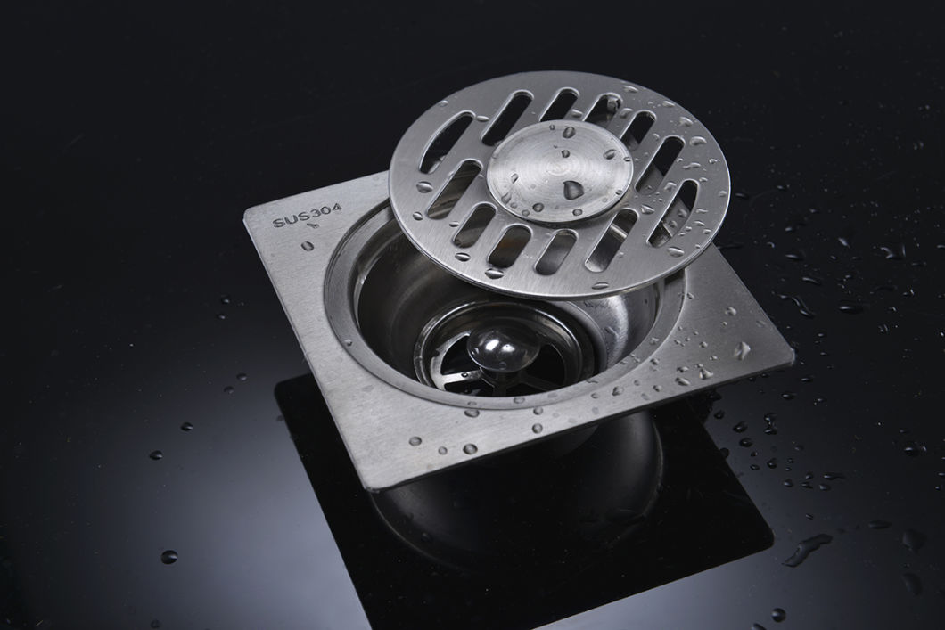 Desag&uuml;e de piso de ducha cuadrado de acero inoxidable 304