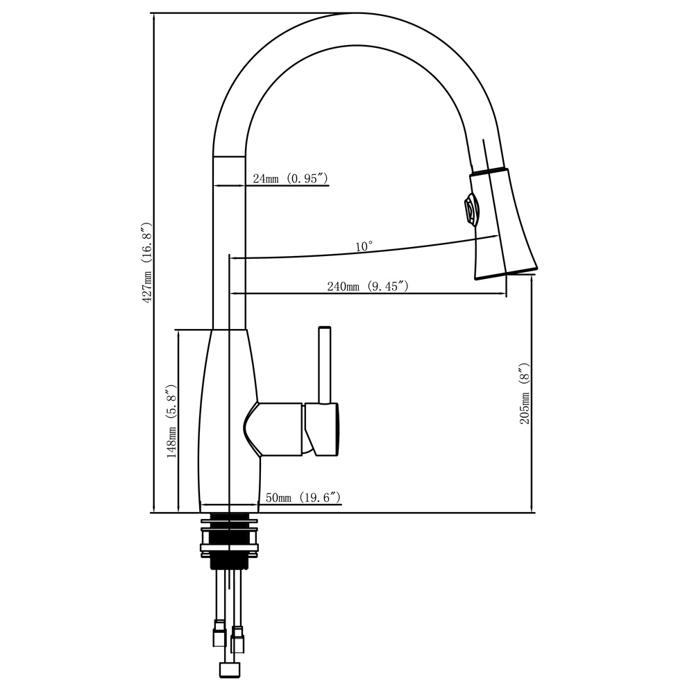 Grifo de cocina Grifo extra&iacute;ble para fregadero Uso de acero inoxidable