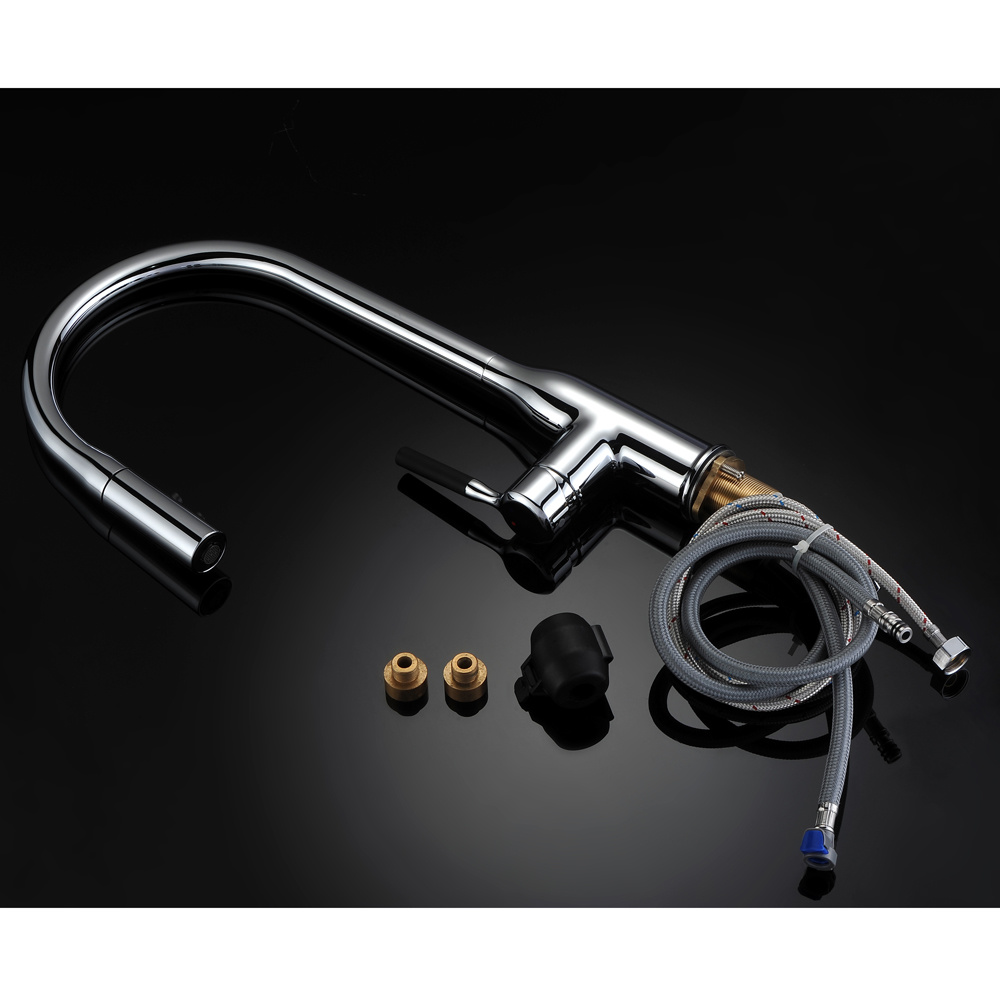 Grifo para lavabo de cocina extra&iacute;ble con 2 salidas