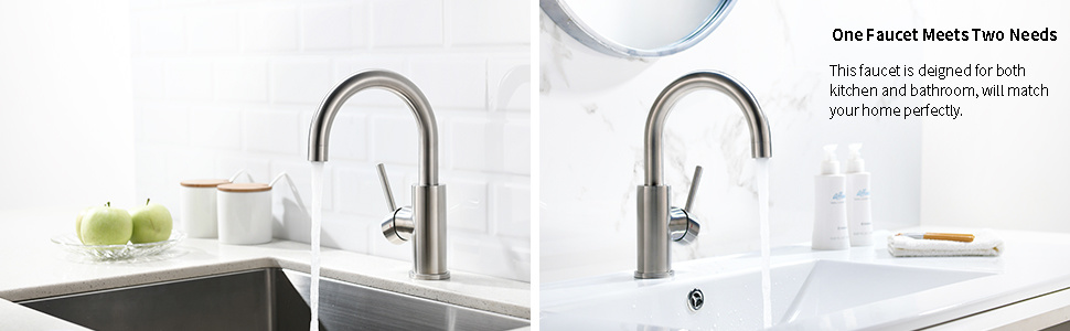 Grifo mezclador de agua para ba&ntilde;o, grifo de cocina de acero inoxidable