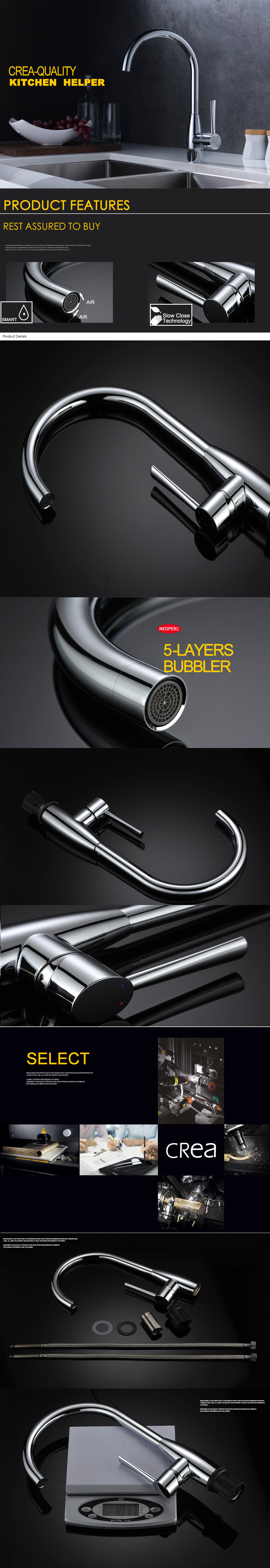 Grifo monomando para cocina con grifos de chorro y chorro de dos funciones