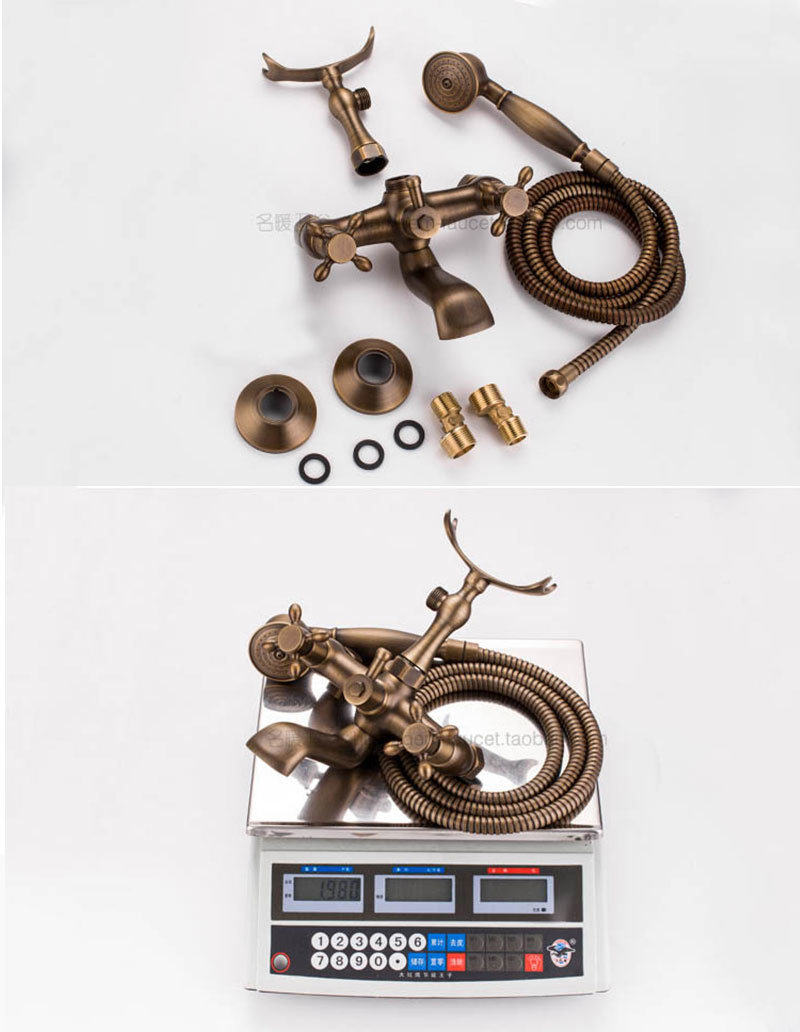 Grifo antiguo de pared para ducha en color bronce