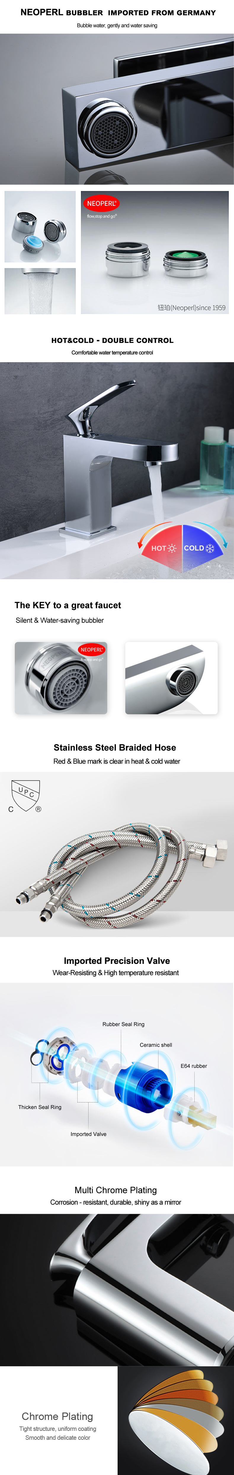 Grifo para grifo con manija monomando y control dual