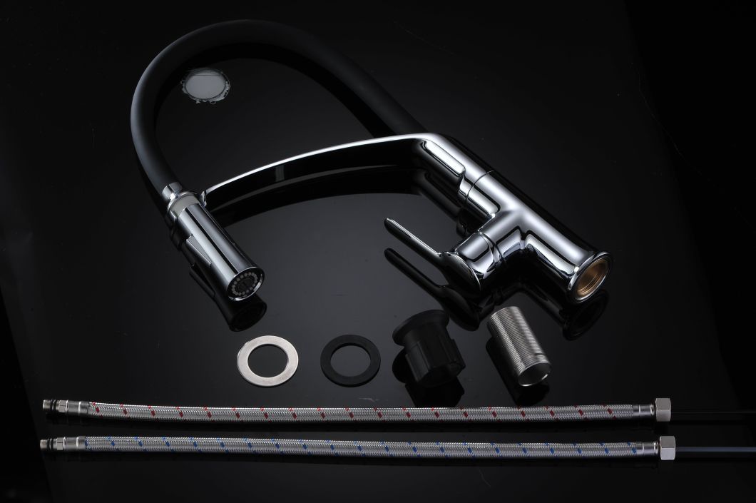 Grifo extra&iacute;ble para fregadero de cocina negro