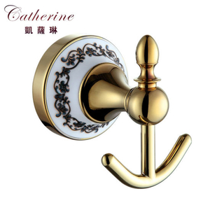 Fancy Stainless Steel Bathroom Fitting Hook in Gold Color (2309)