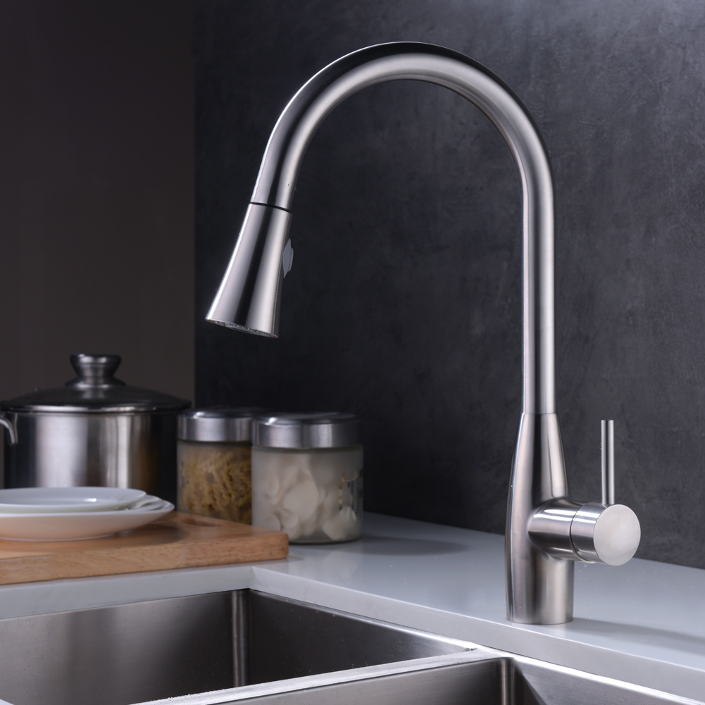 Grifo de cocina Grifo extra&iacute;ble para fregadero Uso de acero inoxidable