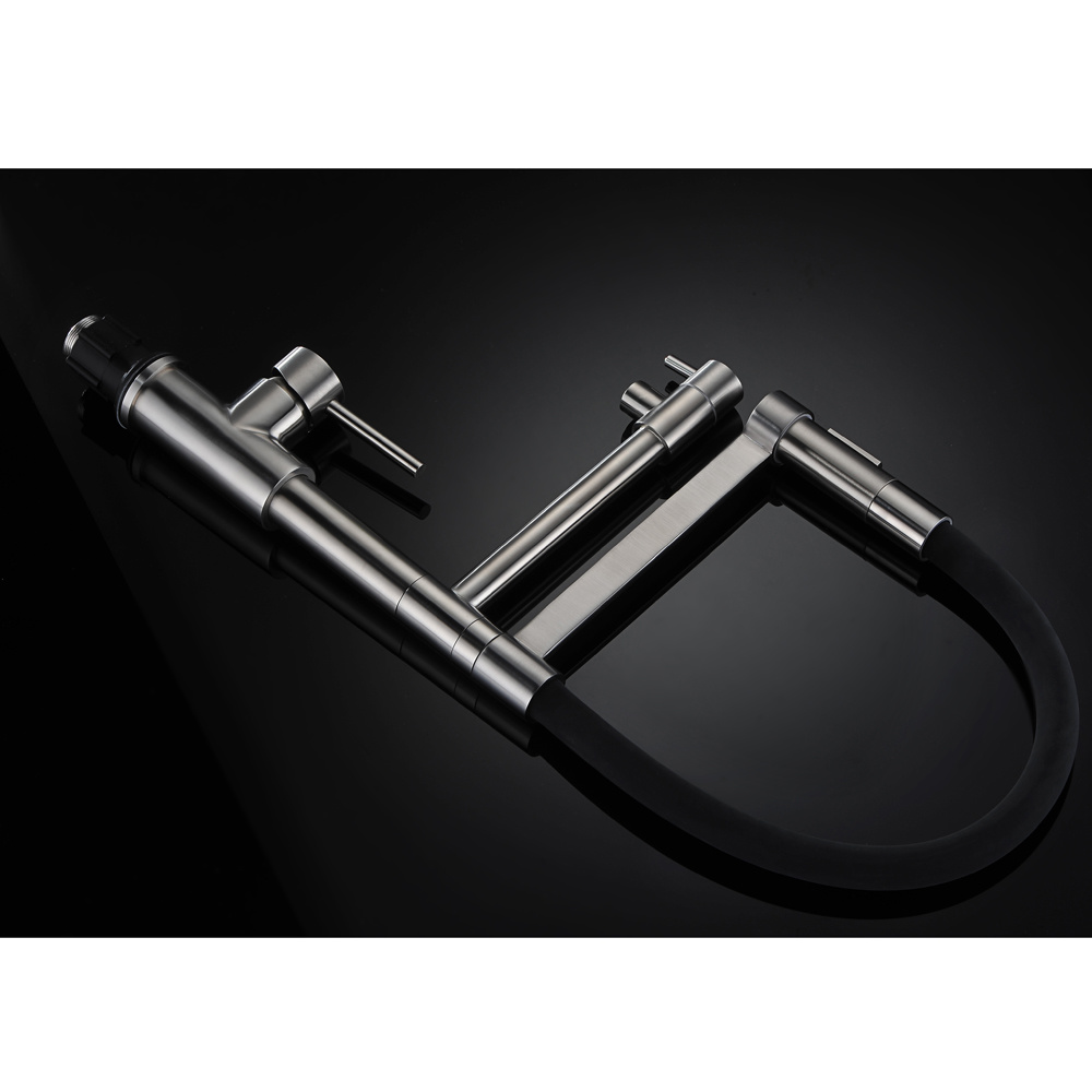 Grifo de cocina con funci&oacute;n negra de grifo de 3 v&iacute;as de agua purificada