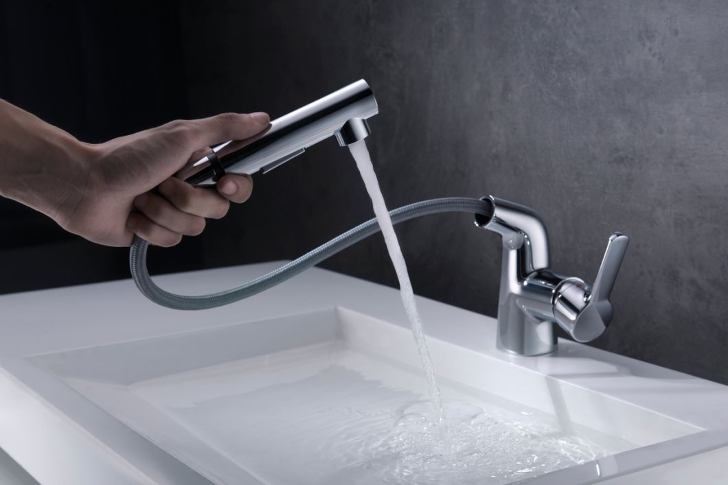 Grifo extra&iacute;ble para lavabo, grifo de agua pulverizada