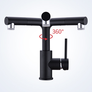Mezclador monomando para lavabo de ba&ntilde;o, grifo negro, grifo negro