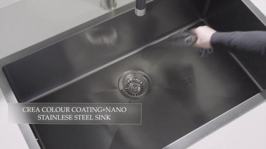 Nano PVD Handmade Stainless Steel 304 Double Bowl Kitchen Sink
