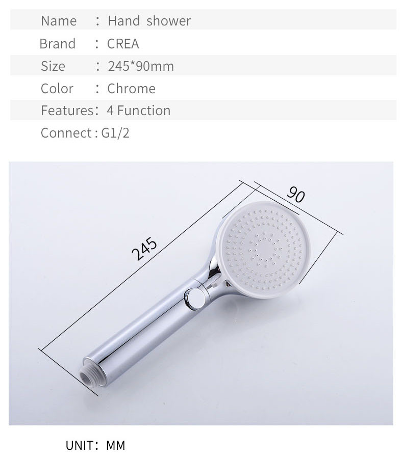 Cabezal de ducha ahorrador de agua con bot&oacute;n de parada