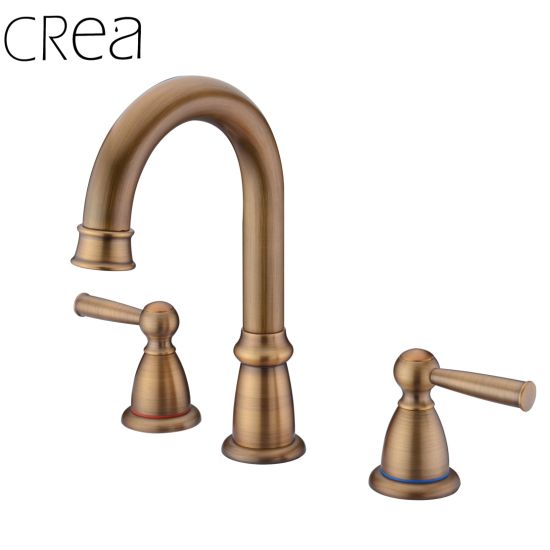 3 Holes Antique Bathroom Faucet Chrome Basin Faucet