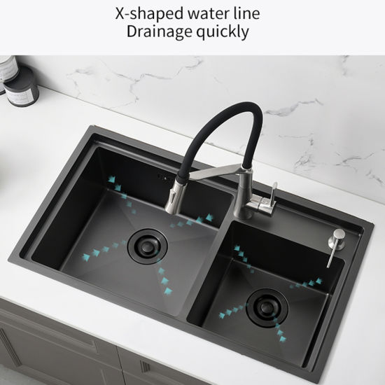 Black Stainless Steel 304 Kitchen Sink Without Faucet