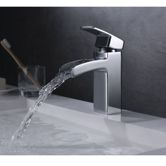 Single Hole Waterfall Faucet for Bathroom Sink