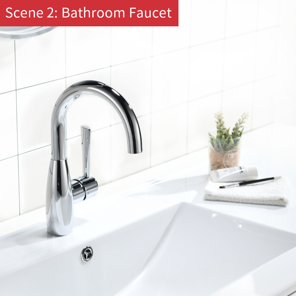 Grifo de ba&ntilde;o de un solo orificio, grifo de lavabo de barra en cromo