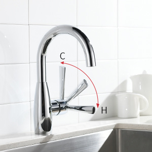 Kitchen Faucet 360 Rotation Chrome Plating Sink Tap