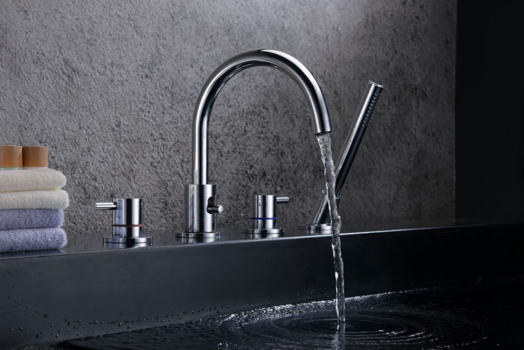 Juego de grifo de ducha de 5 orificios Grifo de ducha mezclador de agua montado en cubierta