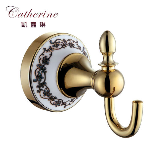 Fancy Stainless Steel Bathroom Fitting Hook in Gold Color (2308)