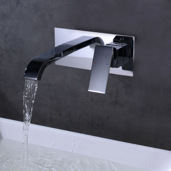 Single Lever Brass Wall Mounted Bathroom Faucet