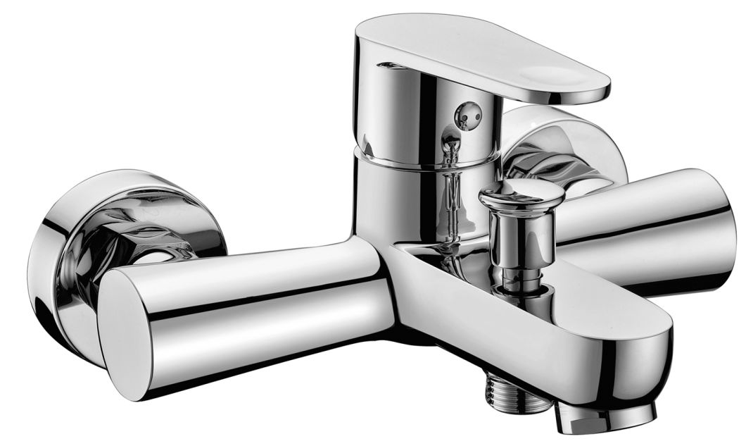 Grifo monomando para ba&ntilde;era de ba&ntilde;o montado en la pared de lat&oacute;n Squaer