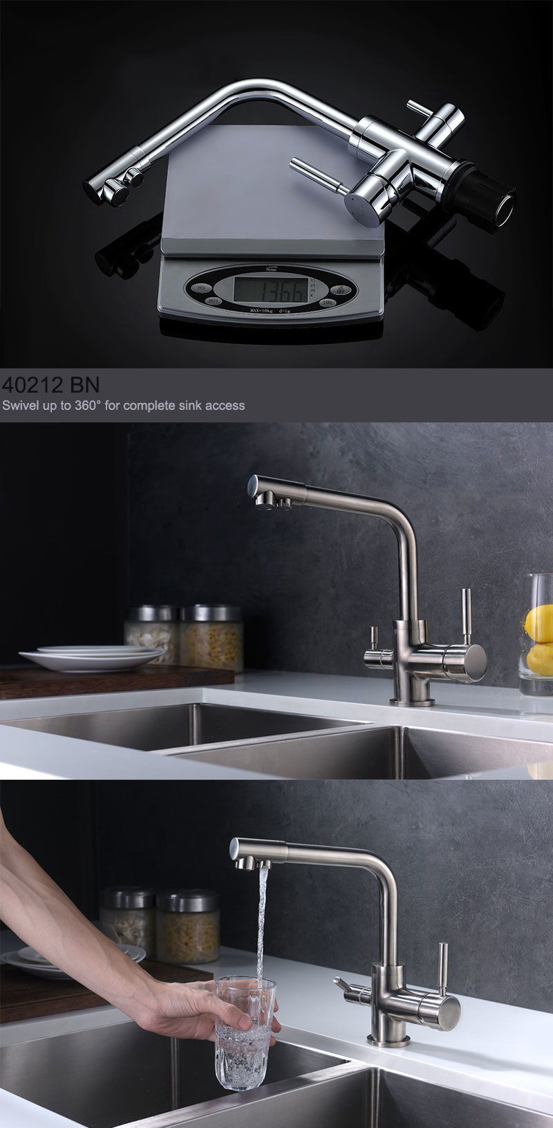 3 Way Kitchen Faucet Drinking Water Tap Mixer Ro Filter Buy Kitchen Faucet 3 Way Kitchen 0862