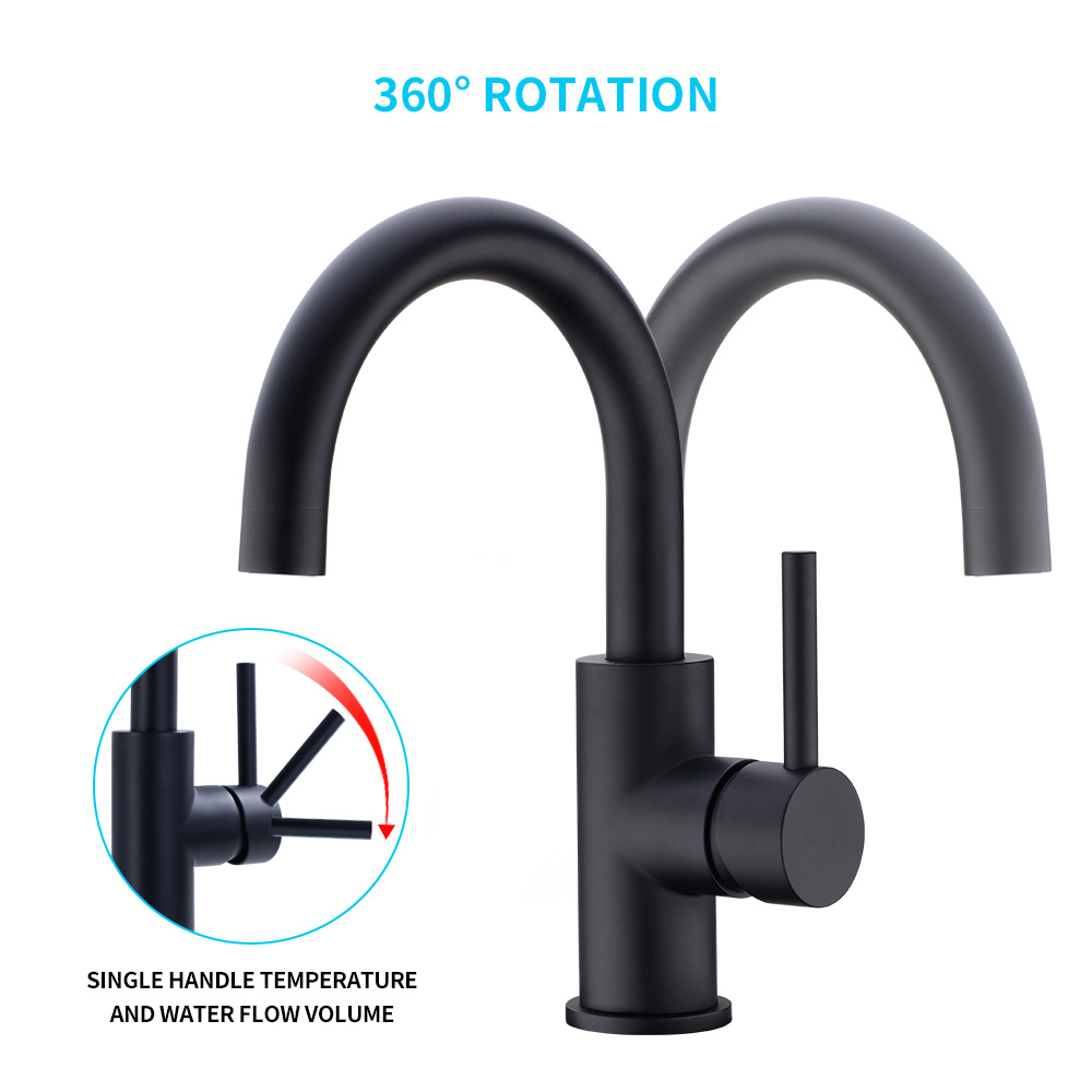 Grifo de ba&ntilde;o negro, grifo de lavabo de barra en negro