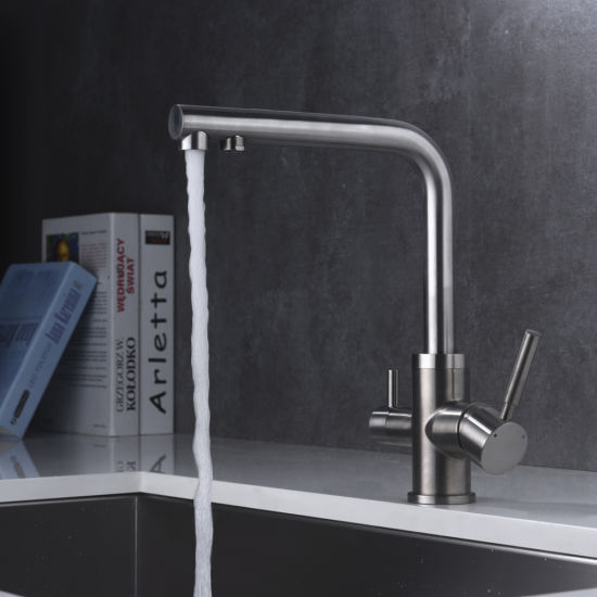 304 Steel 3 Way Kitchen Faucet with Drinking Water Control