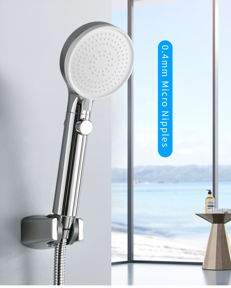 Cabezal de ducha ahorrador de agua con bot&oacute;n de parada