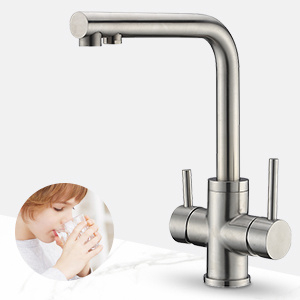 Stainless Steel 3 Way Kitchen Faucet for Filter Water