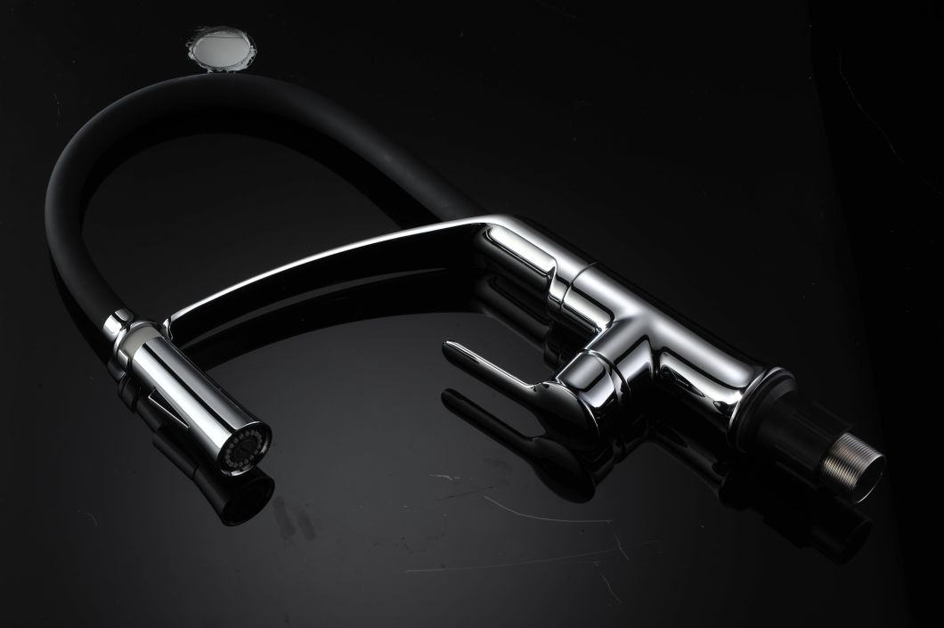 Grifos de ba&ntilde;o con grifo de cocina extra&iacute;ble negro cepillado