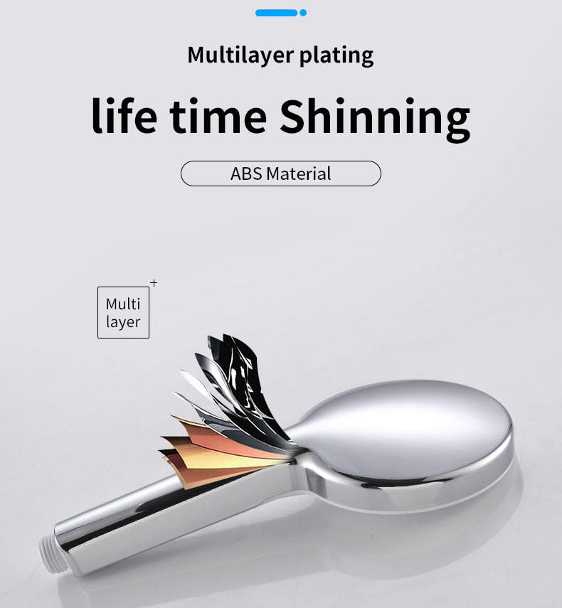 Cabezal de ducha de alta presi&oacute;n con 3 funciones, para condiciones de baja presi&oacute;n de agua