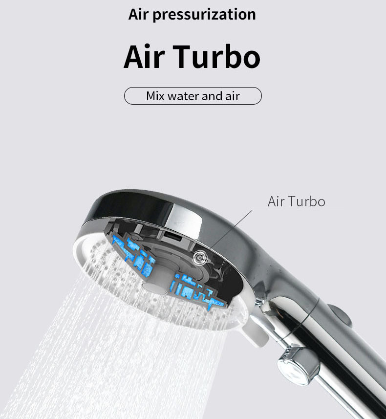 Cabezal de ducha ahorrador de agua con bot&oacute;n de parada