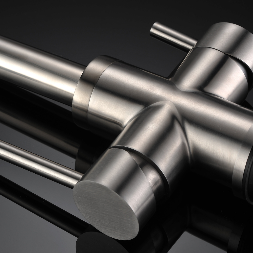 Grifo de lavabo de agua purificada de 3 v&iacute;as Grifo de acero inoxidable