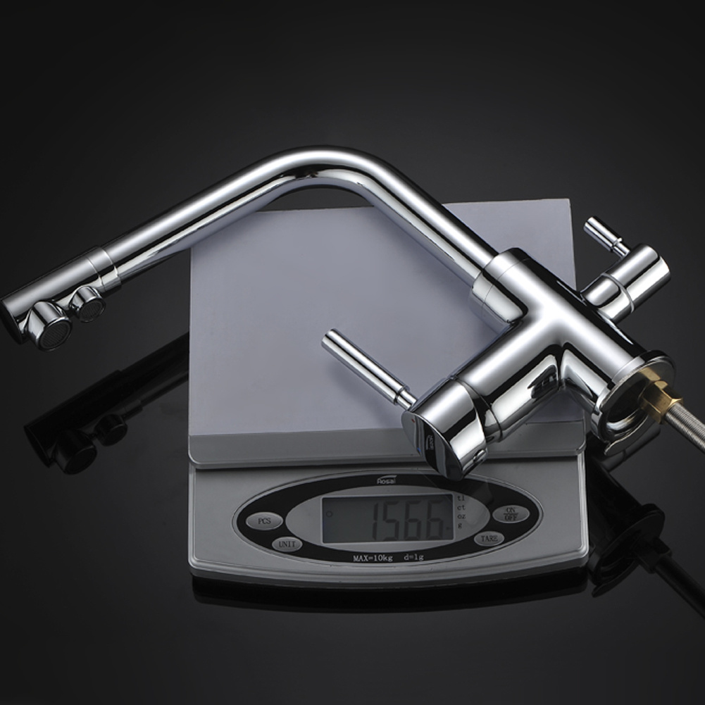 Uso purificado de la cocina del grifo del grifo del agua de la placa de Chrome de plata