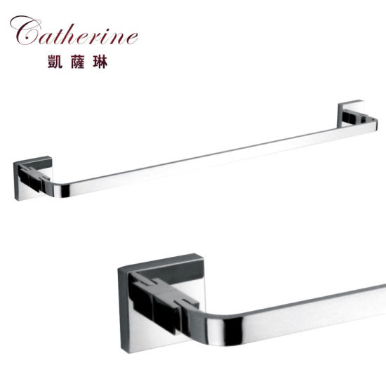 Fashion Brass Steel Single Pole Towel Holder in Chrome (6603)