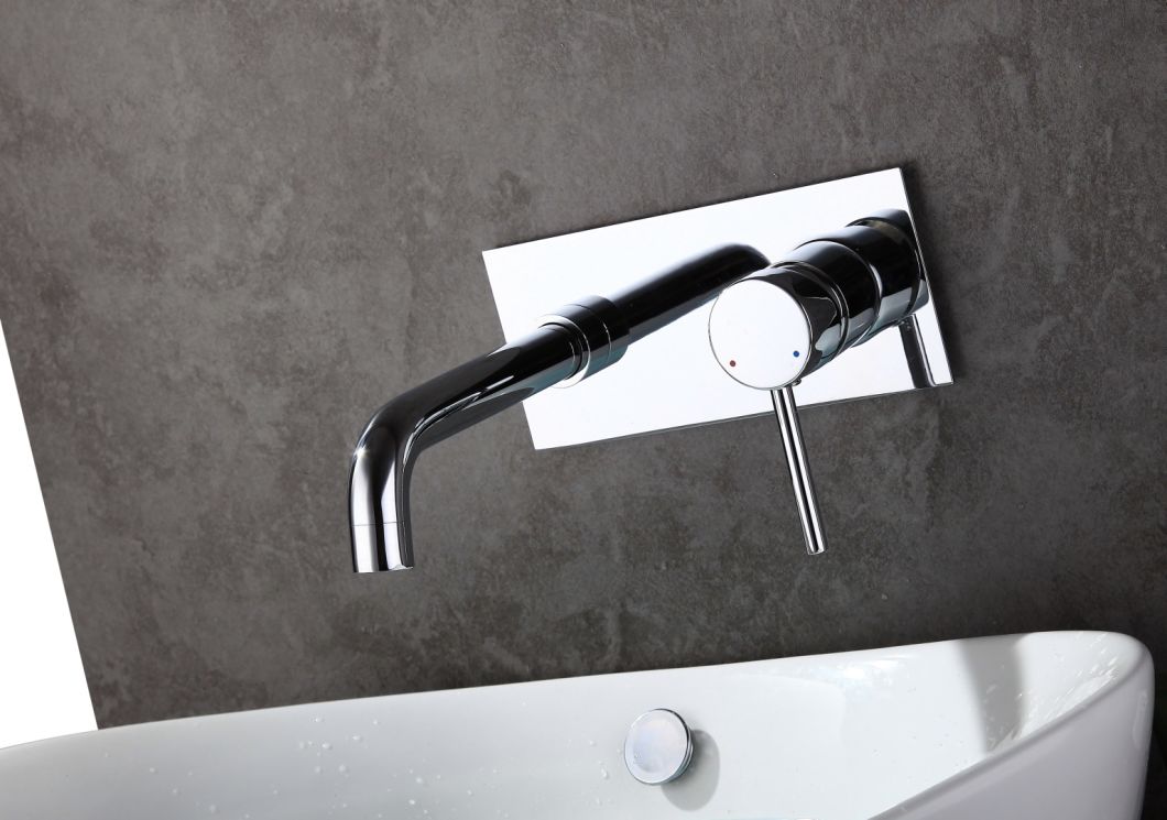 Grifo de lavabo montado en la pared Grifo con manija de temperatura