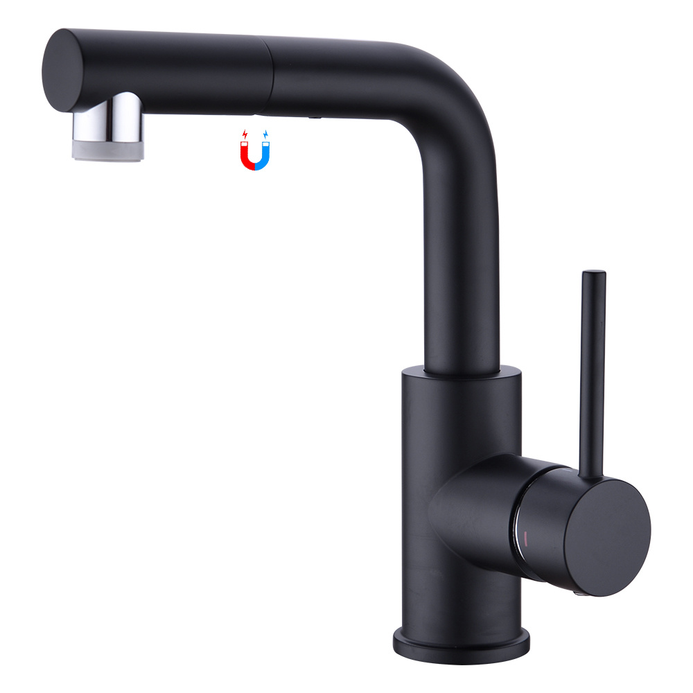 Mezclador monomando para lavabo de ba&ntilde;o, grifo negro, grifo negro