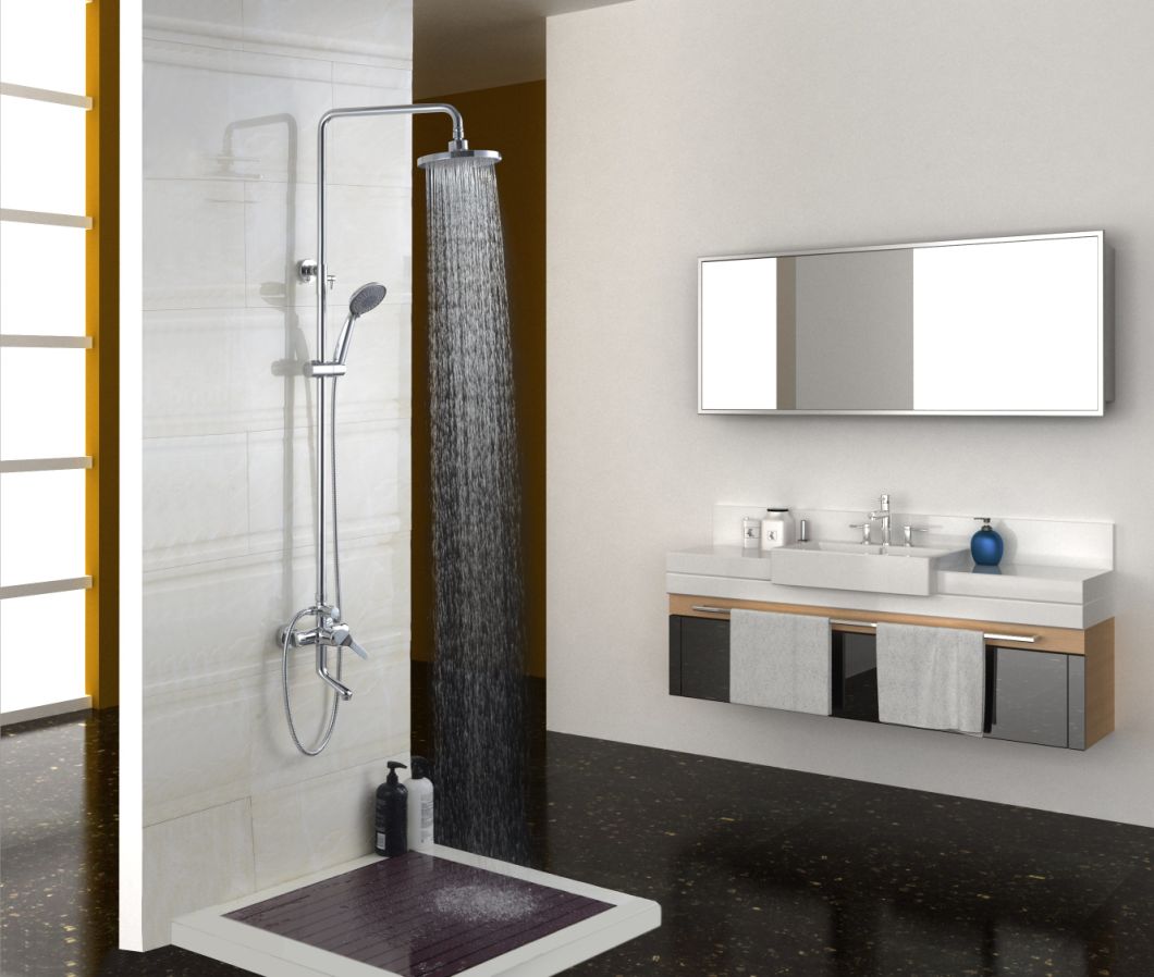 La tecnolog&iacute;a de inyecci&oacute;n de aire grifo de ducha de cromo cepillado para ba&ntilde;o