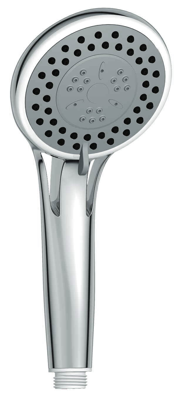 Cabezal de ducha de mano de tres funciones en cromo
