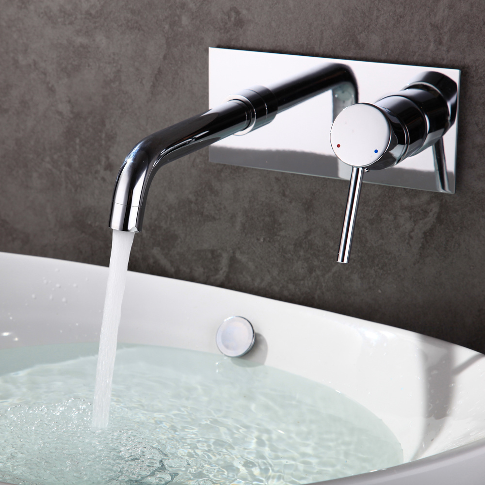 Grifo de lavabo montado en la pared Grifo con manija de temperatura