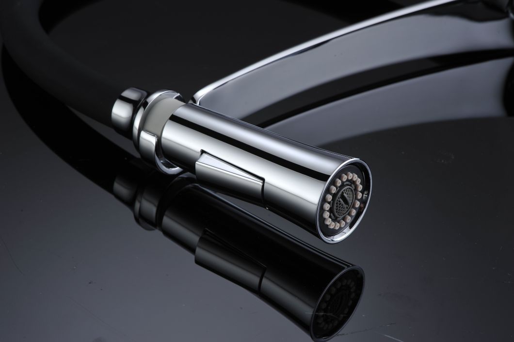 Grifos de ba&ntilde;o con grifo de cocina extra&iacute;ble negro cepillado