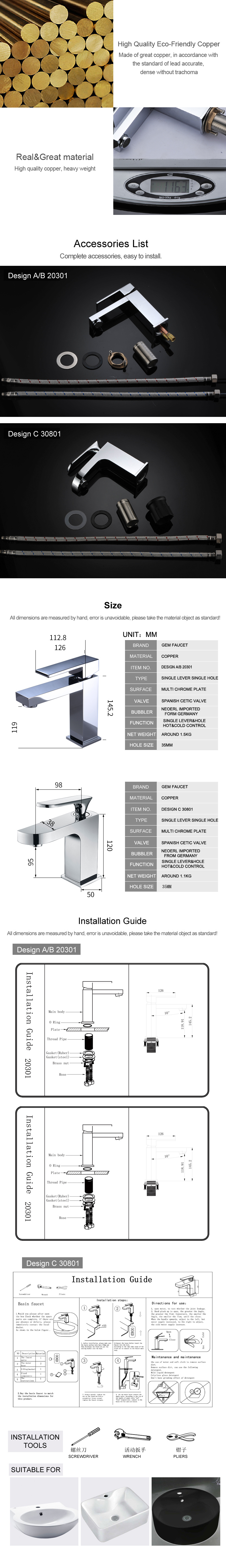 Grifo para grifo con manija monomando y control dual
