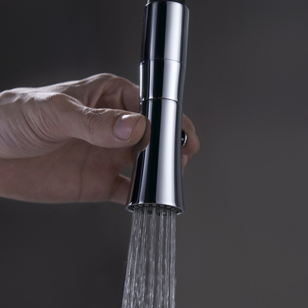 Grifo de cocina de barril flexible de 3 v&iacute;as, grifo de ba&ntilde;o