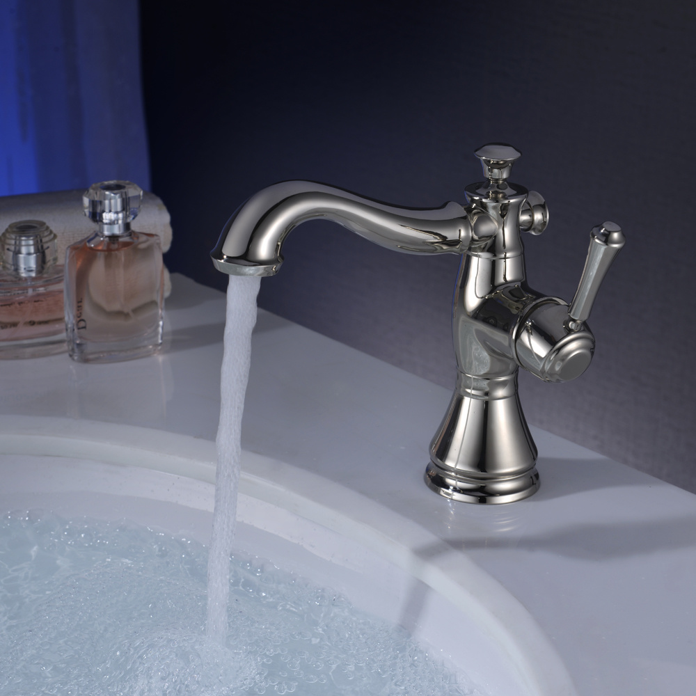 Grifo mezclador para lavabo PVD Gold, grifo de ba&ntilde;o en color n&iacute;quel PVD