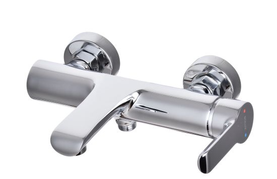 Brass Squaer Single Lever Wall-Mounted Bathroom Bathtub Faucet