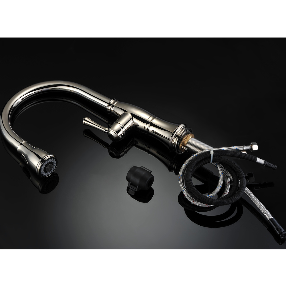 Grifo para fregadero de cocina extra&iacute;ble con una sola manija y un solo orificio