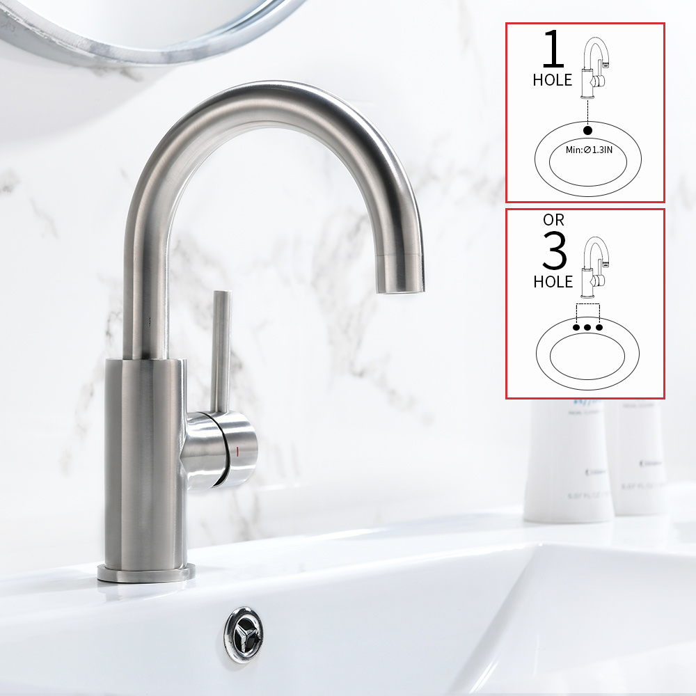 Grifo mezclador de agua para ba&ntilde;o, grifo de cocina de acero inoxidable