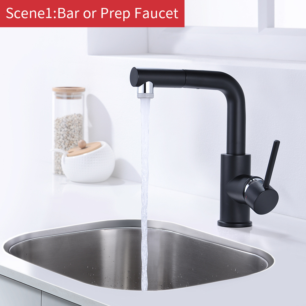 Mezclador monomando para lavabo de ba&ntilde;o, grifo negro, grifo negro