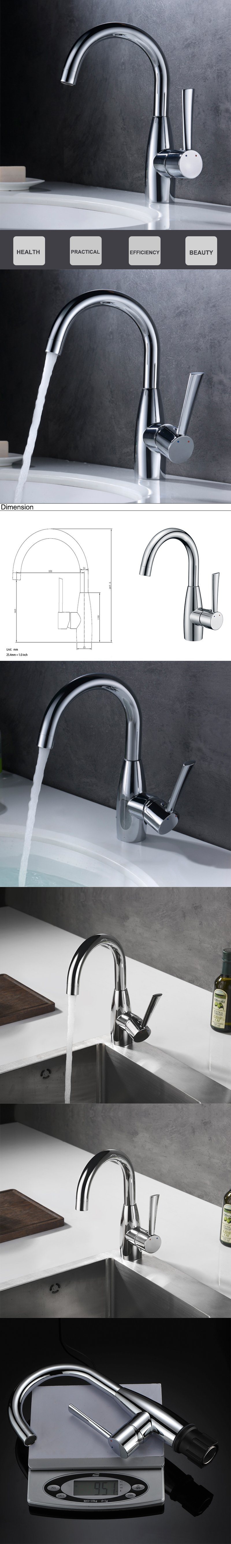 Grifo de barra de preparaci&oacute;n en grifo de barra de fregadero cromado, grifo de ba&ntilde;o de un solo orificio